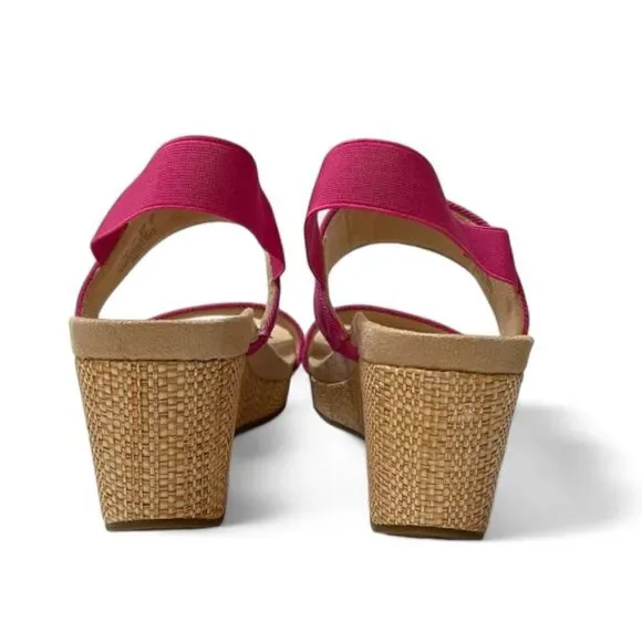 LIFESTRIDE, DELTA Slingback Wedge Hot Pink Sandals, Size 11M - Picture 2 of 7